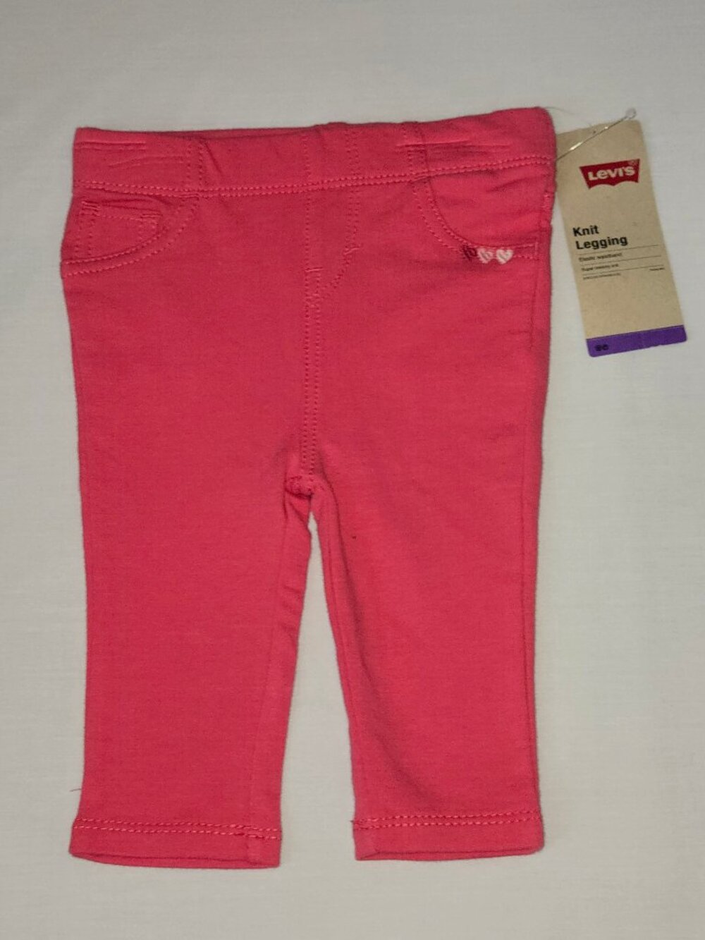 Levi’s Baby Girls 6M Bright Pink Knit Leggings